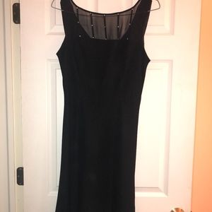 Black Scoop-Back Dress W/ Front Sequins
